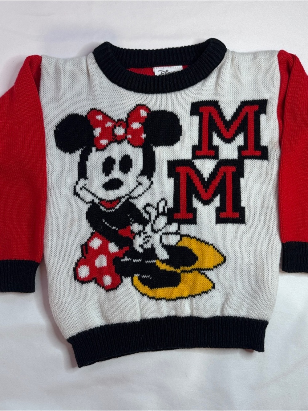 Rare Vintage Y2K Disney kids Minnie Mouse girls red knit pullover sweater 4/5